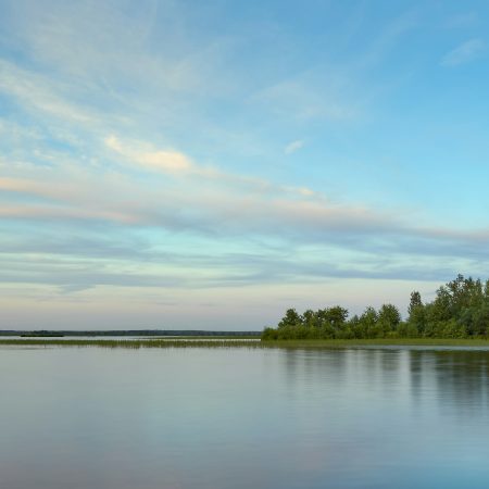 An island on lake.