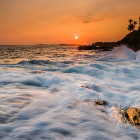 Beautiful sunset on the Indian Ocean. Sri Lanka