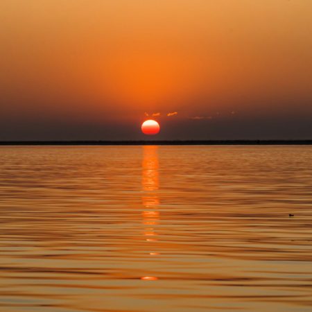 Landscape view of gloomy sunset