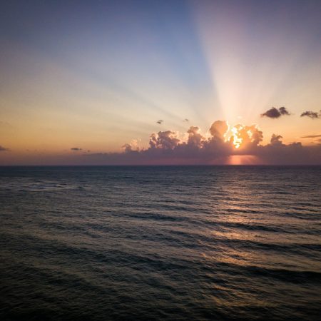 Sunrise of the Indian ocean on the Swahili coast.